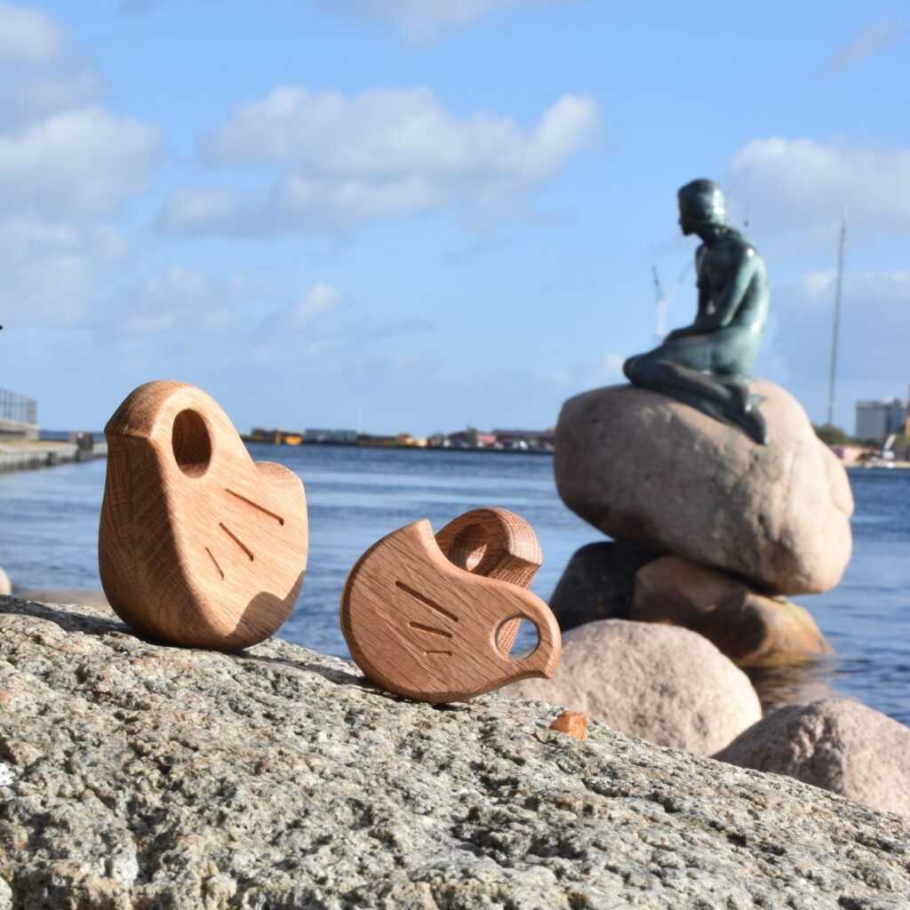 chicken family visiting the little mermaid  